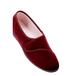 Grosby Lillian Velour Slippers Wine