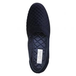 Grosby Marcy Quilted Velour Slipper Navy