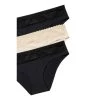 Sash & Rose Bonded Lace Waist 3pk Bikini Black & Nude -women's clothing Sales 573274 C 1006 51 2