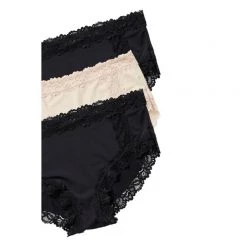 Sash & Rose 3 Pack Micro Lace Full Brief Black & Beige