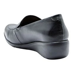 Hush Puppies Diandra Leather Wedge Heel Loafers Black -women's clothing Sales 604388 C 0001 00 2