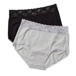 Ambra Touch Of Lace Full Brief 2 Pack Black