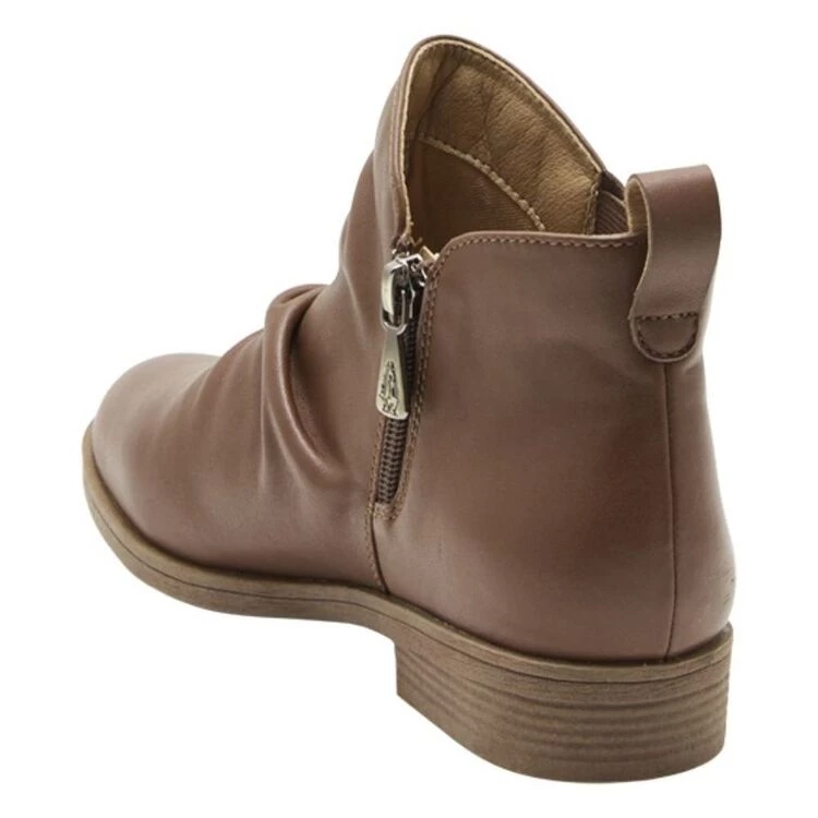 Hush Puppies Chateau Leather Ruched Boots With Side Zip Acorn 5 Hush Puppies Chateau Leather Ruched Boots With Side Zip Acorn - Image 3