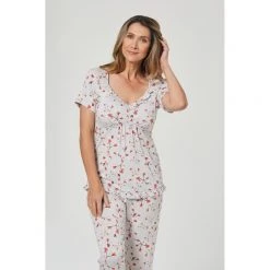 Jane Lamerton Floral Top White & Pink -women's clothing Sales 607666 C 0100 56