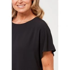 Khoko Smart Dolman Sleeve Shell Top Black