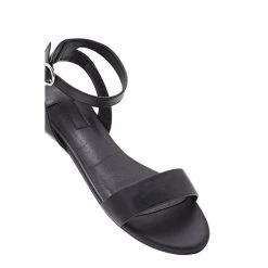 Khoko Dawn Women's Ankle Strap Flat Sandal Black