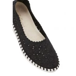 Bellisimo Painter Women's Leather Slip On Casual Shoe With Flexi Outsole Black