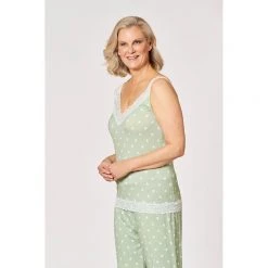 Jane Lamerton Jersey Lace Trim Camisole Green & White 8 Jane Lamerton Jersey Lace Trim Camisole Green & White -women's clothing Sales 612611 C 1300 45 2