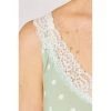 Jane Lamerton Jersey Lace Trim Camisole Green & White -women's clothing Sales 612611 C 1300 45 4