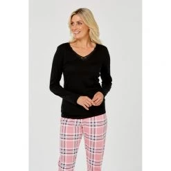 Sash & Rose Merino Long Sleeve Thermal Top Black -women's clothing Sales 613578 C 0001 00