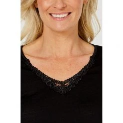 Sash & Rose Merino Long Sleeve Thermal Top Black