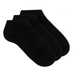 Underworks Ladies Eco Bamboo Sport No Show Socks 3 Pack Black