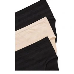 Sash & Rose Matte And Shine Seamfree Full Brief 3 Pack Black & Beige