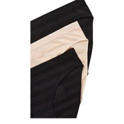 Sash & Rose Matte And Shine Seamfree Bikini 3 Pack Black & Beige