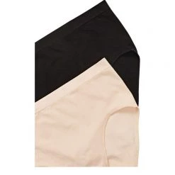 Sash & Rose Soft Touch Seamfree Midi 2 Pack Black & Beige