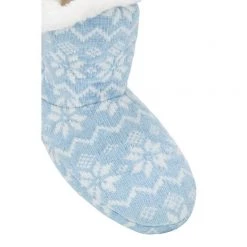 Sash & Rose Joy Women's Knit Slipper Boot Blue
