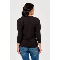 Khoko Basics 3/4 Sleeve Core Tee Black -women's clothing Sales 615759 C 0001 00 3