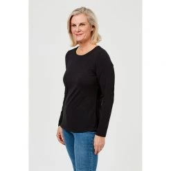 Khoko Basics Long Sleeve Core Tee Black -women's clothing Sales 615760 C 0001 00 2