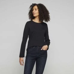 Khoko Basics Long Sleeve Core Tee Black -women's clothing Sales 615760 C 0001 00 8