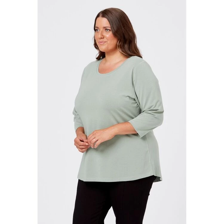 Khoko Plus 3/4 Sleeve Core Tee Ice Green 5 Khoko Plus 3/4 Sleeve Core Tee Ice Green - Image 3