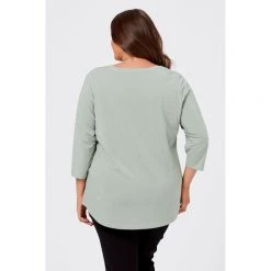 Khoko Plus 3/4 Sleeve Core Tee Ice Green 7 Khoko Plus 3/4 Sleeve Core Tee Ice Green -women's clothing Sales 615761 C 0312 39 3