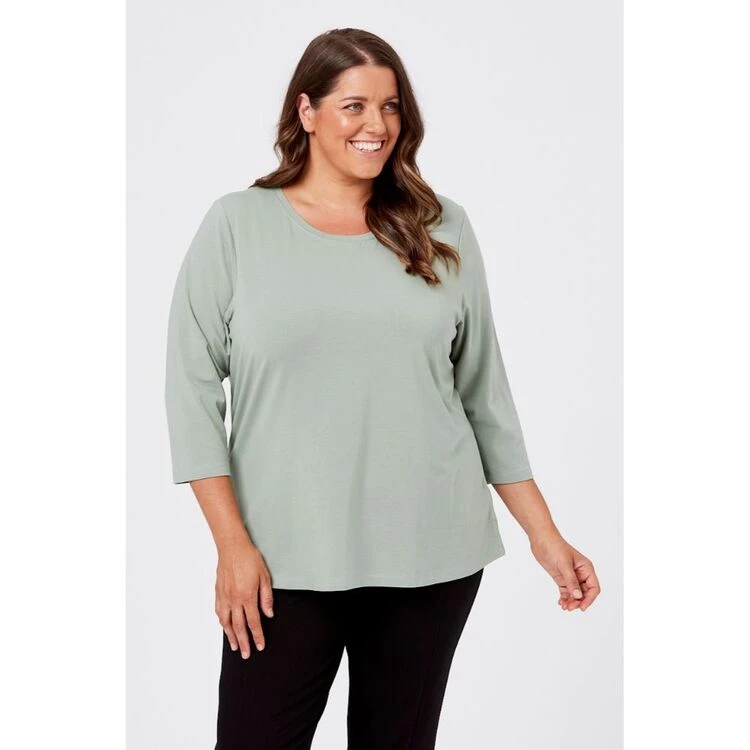 Khoko Plus 3/4 Sleeve Core Tee Ice Green 6 Khoko Plus 3/4 Sleeve Core Tee Ice Green - Image 4