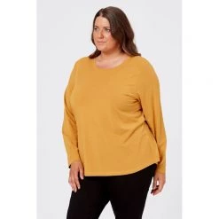 Khoko Plus Long Sleeve Core Tee Gold -women's clothing Sales 615762 C 0710 00 2