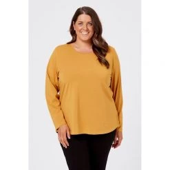 Khoko Plus Long Sleeve Core Tee Gold -women's clothing Sales 615762 C 0710 00