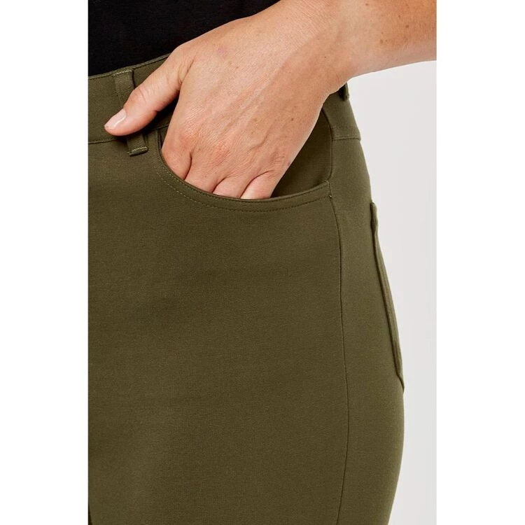 Khoko Collection Jean Style Ponte Pant Khaki 3 Khoko Collection Jean Style Ponte Pant Khaki