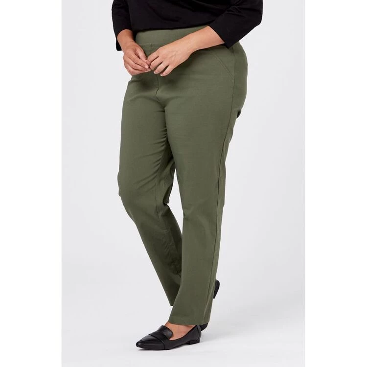 Khoko Plus Full Length Bengaline Pant Khaki 5 Khoko Plus Full Length Bengaline Pant Khaki - Image 3