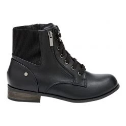 Khoko Nikki Women's Combat Lace Up Boot Black -women's clothing Sales 616639 C 0001 00