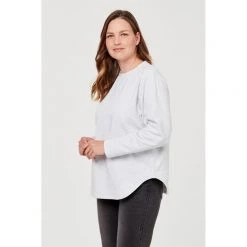 Khoko Collection Curved Hem Fleece Top Marle -women's clothing Sales 616944 C 0060 38