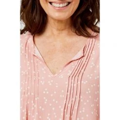 Khoko Collection Pintuck Viscose Top Rose