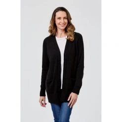 Savannah Longline Classic Cardigan Black -women's clothing Sales 619200 C 0001 00