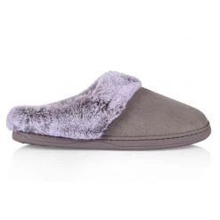 Grosby Invisible Neptune 2 Fur Lined Slipper Grey