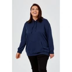 Khoko Plus Longline Hoodie Indigo -women's clothing Sales 620859 C 0401 32