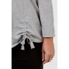 Khoko Plus Ruched Detail 3/4 Sleeve Tee Grey -women's clothing Sales 620874 C 0020 00 4