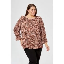 Khoko Plus Flowing Smock Top Print -women's clothing Sales 620876 C 0965 53