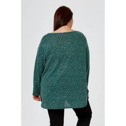 Khoko Plus Cowl Neck Brushed Top Green -women's clothing Sales 620979 C 0300 00 3