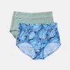 Ambra Microfibre Full Brief 2 Pack Green & Blue