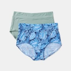 Ambra Microfibre Full Brief 2 Pack Green & Blue