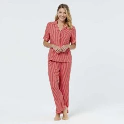 Leona Edmiston Ruby Candy Stripe Set Pink & Red -women's clothing Sales 621272 C 1651 30