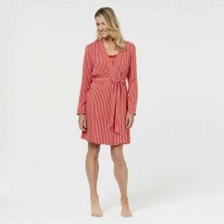 Leona Edmiston Ruby Candy Stripe Robe Pink & Red -women's clothing Sales 621274 C 1651 30