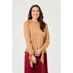 JB Jayson Brunsdon Tie Sleeve Jumper Camel 9 JB Jayson Brunsdon Tie Sleeve Jumper Camel -women's clothing Sales 621280 C 0251 24