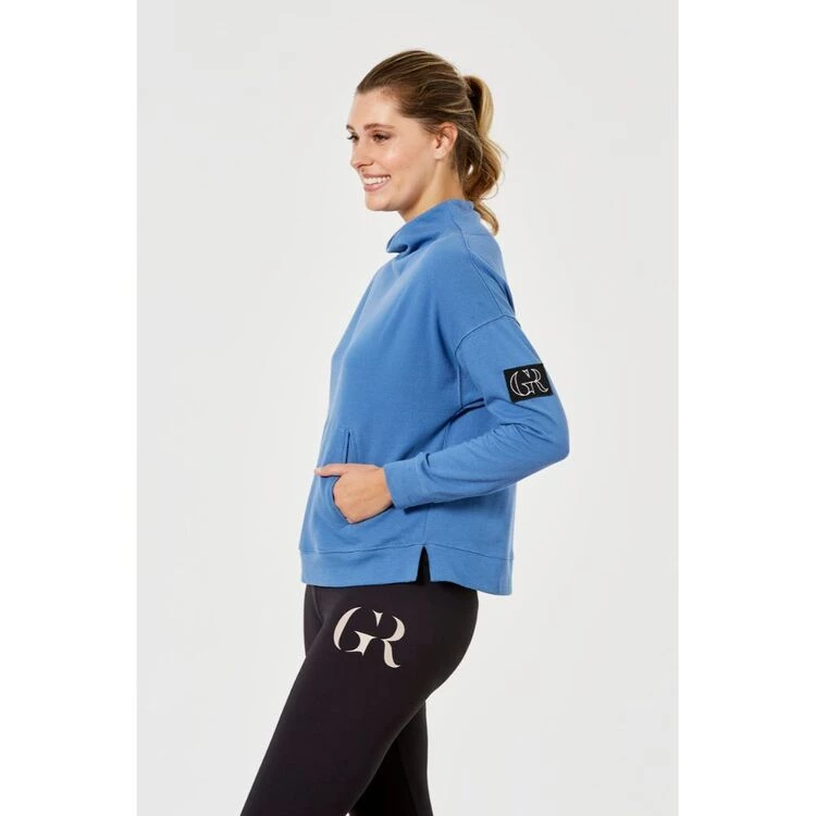 GR Giaan Rooney Funnel Neck Logo Sweat Dust Blue 5 GR Giaan Rooney Funnel Neck Logo Sweat Dust Blue - Image 3