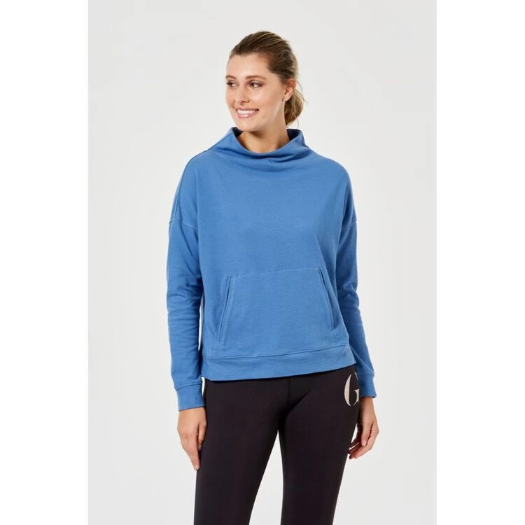 GR Giaan Rooney Funnel Neck Logo Sweat Dust Blue 6 GR Giaan Rooney Funnel Neck Logo Sweat Dust Blue - Image 4
