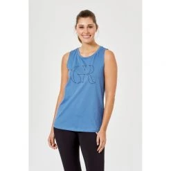 GR Giaan Rooney Logo Tank Dust Blue -women's clothing Sales 621361 C 0451 04