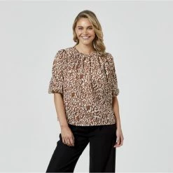 JB Jayson Brunsdon Gathered Top Animal 9 JB Jayson Brunsdon Gathered Top Animal -women's clothing Sales 621451 C 0960 13