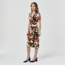 Jane Lamerton Flutter Sleeve Dress Abstract Floral Floral 8 Jane Lamerton Flutter Sleeve Dress Abstract Floral Floral -women's clothing Sales 621462 C 0962 38 2