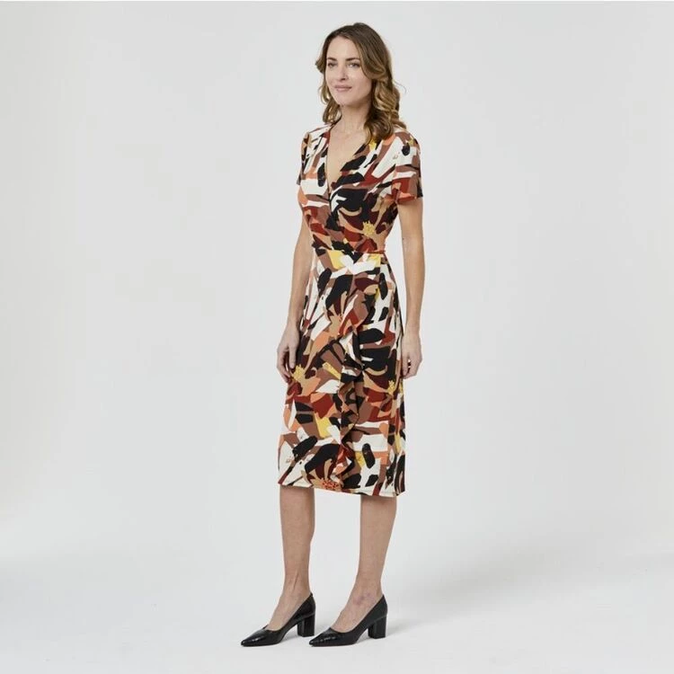 Jane Lamerton Flutter Sleeve Dress Abstract Floral Floral 5 Jane Lamerton Flutter Sleeve Dress Abstract Floral Floral - Image 3